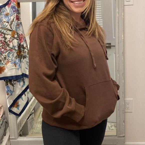 econscious Tops - NEW Womens Oversized Brown Boyfriend Econscious Eco Organic Cotton Hoodie Hoody